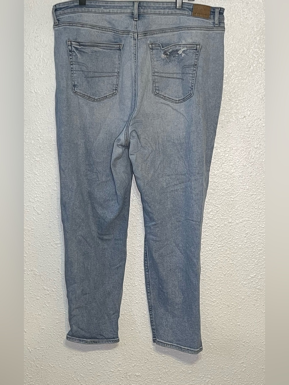 American eagle women’s Light Blue Distressed Women's stretchy Jeans size 20 - Picture 2 of 11